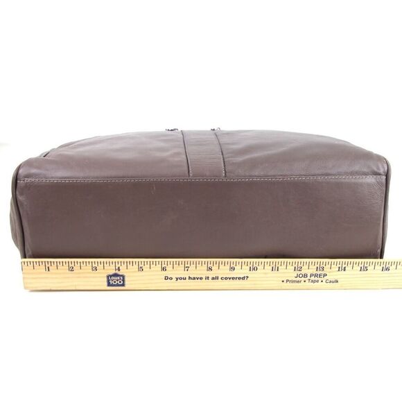 Bennemann BROWN GENUINE LEATHER BUCKLE SHOULDER BAG BUSINESS TOTE HANDBAG PURSE - Picture 13 of 15